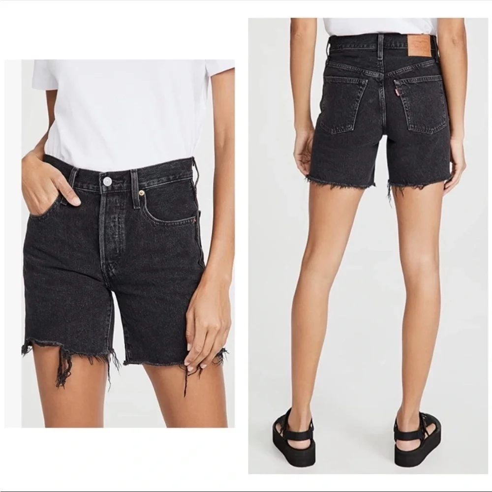 Levi's 501 Mid Thigh Short Lunar Black - Picture 5 of 11